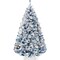 Best Choice Products Pre-Lit Ice Blue Christmas Pine Tree w/ Flocked Branches, Warm-White Lights